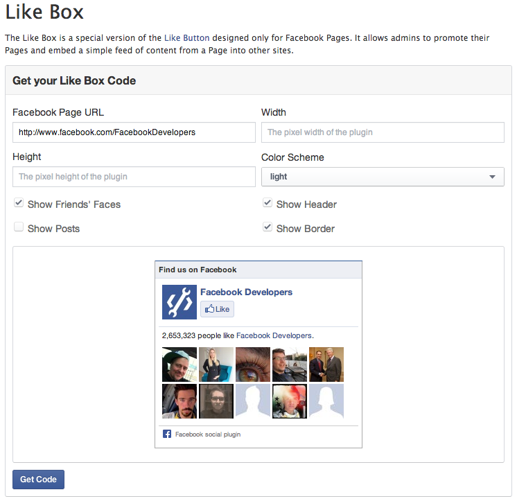 Facebook Like Box