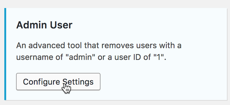 Her laver du ændringer om for Admin User iThemes security.