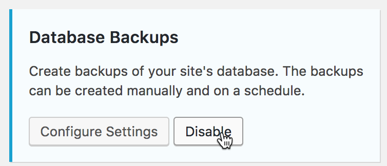 Her slår du database backup til og fra i iThemes Security.